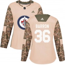 Women's Adidas Winnipeg Jets Morgan Barron Camo Veterans Day Practice Jersey - Authentic