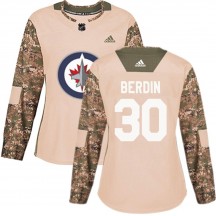Women's Adidas Winnipeg Jets Mikhail Berdin Camo Veterans Day Practice Jersey - Authentic