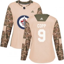 Women's Adidas Winnipeg Jets Andrew Copp Camo Veterans Day Practice Jersey - Authentic