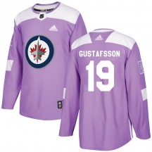Men's Adidas Winnipeg Jets David Gustafsson Purple Fights Cancer Practice Jersey - Authentic