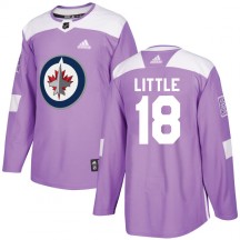 Men's Adidas Winnipeg Jets Bryan Little Purple Fights Cancer Practice Jersey - Authentic