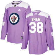 Men's Adidas Winnipeg Jets Logan Shaw Purple Fights Cancer Practice Jersey - Authentic