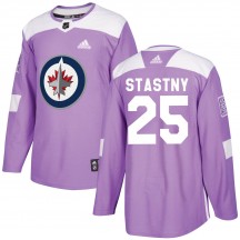 Men's Adidas Winnipeg Jets Paul Stastny Purple Fights Cancer Practice Jersey - Authentic