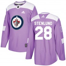 Men's Adidas Winnipeg Jets Kevin Stenlund Purple Fights Cancer Practice Jersey - Authentic