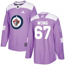 Men's Adidas Winnipeg Jets Austin Wong Purple Fights Cancer Practice Jersey - Authentic