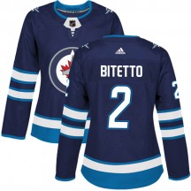 Women's Adidas Winnipeg Jets Anthony Bitetto Navy Home Jersey - Authentic