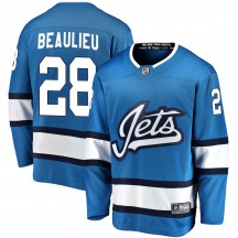 Men's Fanatics Branded Winnipeg Jets Nathan Beaulieu Blue Alternate Jersey - Breakaway