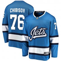 Men's Fanatics Branded Winnipeg Jets Andrei Chibisov Blue Alternate Jersey - Breakaway