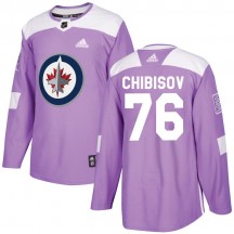 Youth Adidas Winnipeg Jets Andrei Chibisov Purple Fights Cancer Practice Jersey - Authentic