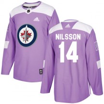 Youth Adidas Winnipeg Jets Ulf Nilsson Purple Fights Cancer Practice Jersey - Authentic