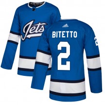 Men's Adidas Winnipeg Jets Anthony Bitetto Blue Alternate Jersey - Authentic