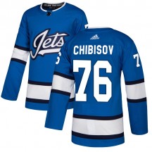 Men's Adidas Winnipeg Jets Andrei Chibisov Blue Alternate Jersey - Authentic