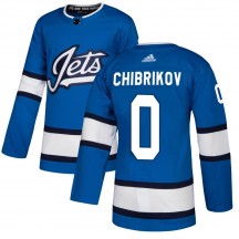 Men's Adidas Winnipeg Jets Nikita Chibrikov Blue Alternate Jersey - Authentic