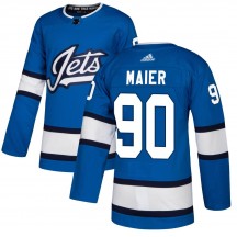 Men's Adidas Winnipeg Jets Cole Maier Blue Alternate Jersey - Authentic