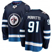 Men's Fanatics Branded Winnipeg Jets Cole Perfetti Blue Home Jersey - Breakaway