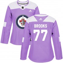 Women's Adidas Winnipeg Jets Adam Brooks Purple Fights Cancer Practice Jersey - Authentic