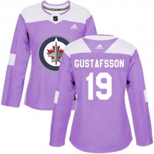 Women's Adidas Winnipeg Jets David Gustafsson Purple Fights Cancer Practice Jersey - Authentic