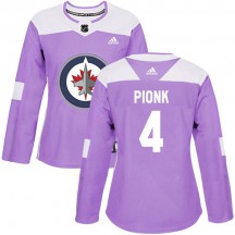 Women's Adidas Winnipeg Jets Neal Pionk Purple Fights Cancer Practice Jersey - Authentic