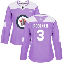 Women's Adidas Winnipeg Jets Tucker Poolman Purple Fights Cancer Practice Jersey - Authentic