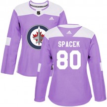 Women's Adidas Winnipeg Jets Michael Spacek Purple Fights Cancer Practice Jersey - Authentic