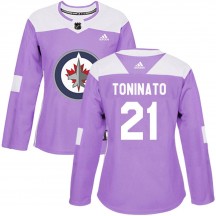 Women's Adidas Winnipeg Jets Dominic Toninato Purple Fights Cancer Practice Jersey - Authentic