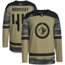 Men's Adidas Winnipeg Jets Josh Morrissey Camo Military Appreciation Practice Jersey - Authentic