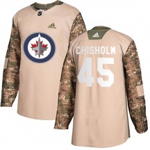 Youth Adidas Winnipeg Jets Declan Chisholm Camo Veterans Day Practice Jersey - Authentic