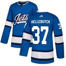 Youth Adidas Winnipeg Jets Connor Hellebuyck Blue Alternate Jersey - Authentic