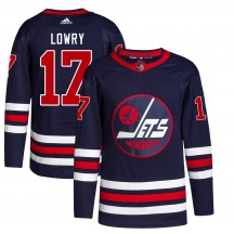 Men's Adidas Winnipeg Jets Adam Lowry Navy 2021/22 Alternate Primegreen Pro Jersey - Authentic