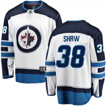 Youth Fanatics Branded Winnipeg Jets Logan Shaw White Away Jersey - Breakaway