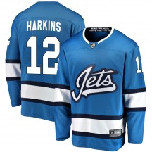 Youth Fanatics Branded Winnipeg Jets Jansen Harkins Blue Alternate Jersey - Breakaway