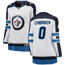 Women's Fanatics Branded Winnipeg Jets Nikita Chibrikov White Away Jersey - Breakaway