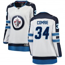 Women's Fanatics Branded Winnipeg Jets Eric Comrie White ized Away Jersey - Breakaway