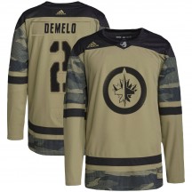 Youth Adidas Winnipeg Jets Dylan DeMelo Camo Military Appreciation Practice Jersey - Authentic