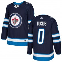 Men's Adidas Winnipeg Jets Chaz Lucius Navy Home Jersey - Authentic
