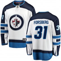 Men's Fanatics Branded Winnipeg Jets Anton Forsberg White Away Jersey - Breakaway