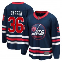 Youth Fanatics Branded Winnipeg Jets Morgan Barron Navy 2021/22 Alternate Breakaway Player Jersey - Premier