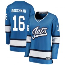 Women's Fanatics Branded Winnipeg Jets Laurie Boschman Blue Alternate Jersey - Breakaway