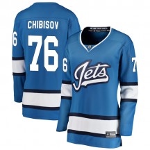 Women's Fanatics Branded Winnipeg Jets Andrei Chibisov Blue Alternate Jersey - Breakaway
