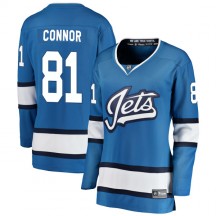 Women's Fanatics Branded Winnipeg Jets Kyle Connor Blue Alternate Jersey - Breakaway