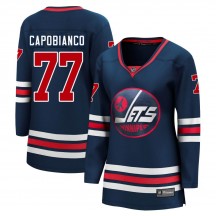 Women's Fanatics Branded Winnipeg Jets Kyle Capobianco Navy 2021/22 Alternate Breakaway Player Jersey - Premier