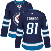 Women's Adidas Winnipeg Jets Kyle Connor Navy Blue Home Jersey - Authentic