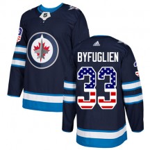 Youth Adidas Winnipeg Jets Dustin Byfuglien Navy Blue USA Flag Fashion Jersey - Authentic
