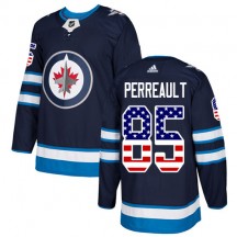 Men's Adidas Winnipeg Jets Mathieu Perreault Navy Blue USA Flag Fashion Jersey - Authentic