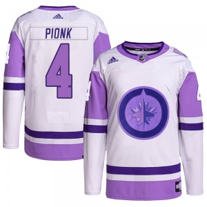 Men's Adidas Winnipeg Jets Neal Pionk White/Purple Hockey Fights Cancer Primegreen Jersey - Authentic