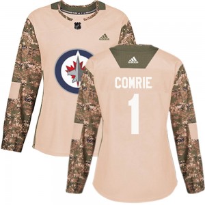 Women's Adidas Winnipeg Jets Eric Comrie Camo Veterans Day Practice Jersey - Authentic