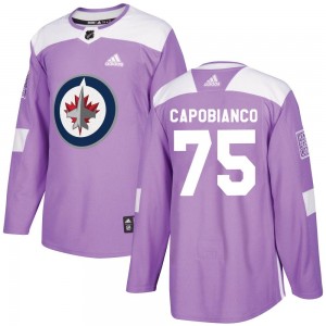 Men's Adidas Winnipeg Jets Kyle Capobianco Purple Fights Cancer Practice Jersey - Authentic