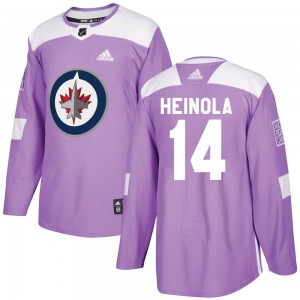 Men's Adidas Winnipeg Jets Ville Heinola Purple Fights Cancer Practice Jersey - Authentic