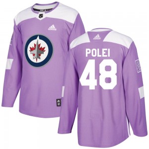 Men's Adidas Winnipeg Jets Evan Polei Purple Fights Cancer Practice Jersey - Authentic