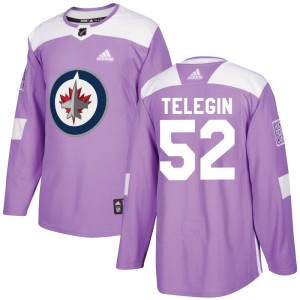 Men's Adidas Winnipeg Jets Ivan Telegin Purple Fights Cancer Practice Jersey - Authentic